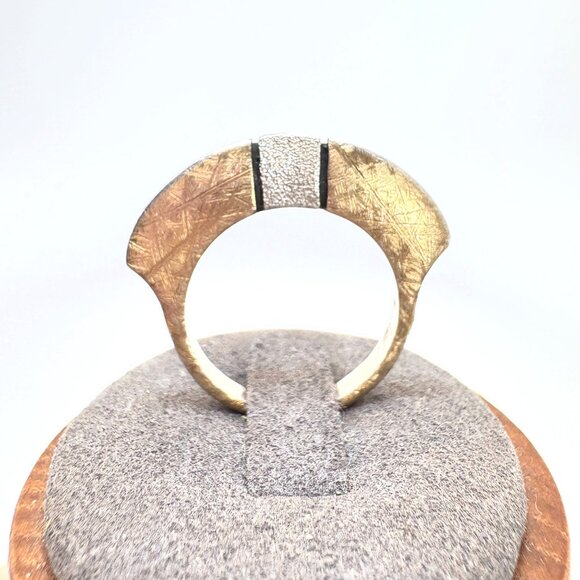 VTG Israeli Sterling Silver Gold Tone Stacking Band Stacy Givon Ring Size 8.5 - Picture 3 of 11